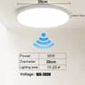 LED Radar Motion Sensor Ceiling Light Sensitive Panel Lamp Hallway Aisle Stair Garage 6