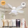 Silent Ceiling Fan LED Light Dimmable Remote Control Lamp 110 To 265V Bedroom Living Space Fixture 9