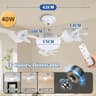 Silent Ceiling Fan LED Light Dimmable Remote Control Lamp 110 To 265V Bedroom Living Space Fixture 11