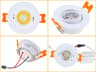 Aluminum Round Recessed LED Ceiling Downlight 3W Dimmable Spotlight 2 Inch Cutout AC 90 To 260V DC  6
