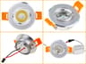 Aluminum Round Recessed LED Ceiling Downlight 3W Dimmable Spotlight 2 Inch Cutout AC 90 To 260V DC  7