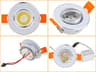 Aluminum Round Recessed LED Ceiling Downlight 3W Dimmable Spotlight 2 Inch Cutout AC 90 To 260V DC  9