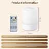 Touch Control Bedside Night Lamp USB Rechargeable Three Color Portable Table Light With Remote 7