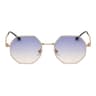 Vintage Polygon Sunglasses With Mirrored Lenses And Metal Frame 3