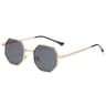 Vintage Polygon Sunglasses With Mirrored Lenses And Metal Frame 1