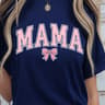 Mama Shirt Pink Cute Pink Bow Shirt Mama T Shirt For Women 1