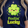 Feeelin Lucky White Shirt St Patricks Day TShirt Lucky Vibes Tee 2