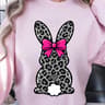 Leopard Easter Bunny Shirt Spring Leopard Bunny TShirt Bow Detail Tee 0
