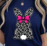 Leopard Easter Bunny Shirt Spring Leopard Bunny TShirt Bow Detail Tee 1
