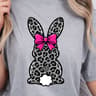 Leopard Easter Bunny Shirt Spring Leopard Bunny TShirt Bow Detail Tee 3