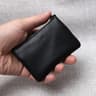 Leather Mini Coin Purse Handmade, Portable Cowhide Wallet for Keys & Coins, Retro Zippered Design