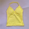 Sexy V Neck Gym Tank Top Seamless Sports Running Tank Slim Fit Yoga Padded Workout Vest For Women 8