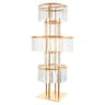 Gold Silver Wedding Flower Stand Centerpiece With Hanging Acrylic Vases 6