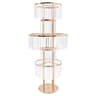 Gold Silver Wedding Flower Stand Centerpiece With Hanging Acrylic Vases 8