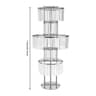 Gold Silver Wedding Flower Stand Centerpiece With Hanging Acrylic Vases 7