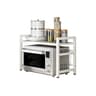Expandable Microwave Shelf Organizer Adjustable Kitchen Counter Storage Rack 7