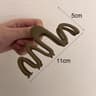 B646 Wavy Frosted Metal Clip Hair Accessories Manual Hair ClampBlack 5