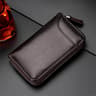 Large Capacity Leather Key Organizer Wallet Zipper Key Holder Case 8