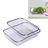 Stainless Steel Fruit and Vegetable Washing and Draining Basket Rectangular Kitchen Storage Colander