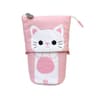 Retractable Pencil Case Large Capacity Canvas Pencil Pouch With 3 Compartments 2