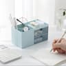 Dual Drawer Desktop Organizer Plastic Makeup Organizer Storage Box For Cosmetics Office Supplies An 6