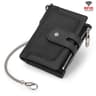 RFID Trifold Leather Wallet With Double Zipper Coin Purse Large Capacity Card Holder 7