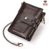 RFID Trifold Leather Wallet With Double Zipper Coin Purse Large Capacity Card Holder 8