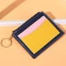 Portable Card Holder Wallet PU Leather Keychain Wallet With Zipper Coin Purse 5