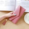 Womens Long PU Leather Wallet Card Holder Clutch Purse With Tassel Coin Pocket 9