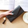 Womens Long PU Leather Wallet Card Holder Clutch Purse With Tassel Coin Pocket 6