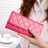 Fashion Womens Long Wallet PU Leather Trifold Wallet With Coin Purse Card Holder And Phone Pocket 7