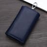 Genuine Leather Key Wallet Tri Fold Key Coin Purse With Card Holder And Keychain 7
