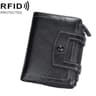 RFID Blocking Trifold Wallet With 12 Card Slots Zipper Coin Purse Compact Card Holder 8