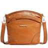 Women's Leather Shoulder Bag Large Capacity Crossbody Purse with Multi Compartment Zipper Design