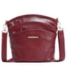Women's Leather Shoulder Bag Large Capacity Crossbody Purse with Multi Compartment Zipper Design