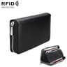 RFID Passport Wallet Genuine Leather Travel Document Organizer Long Wallet With Card Slots 7