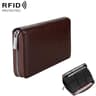 RFID Passport Wallet Genuine Leather Travel Document Organizer Long Wallet With Card Slots 8