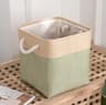 11 Inch Collapsible Storage Cube With Linen Fabric And Rope Handle 3