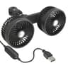 Dual Head Car Rear Seat Fan with USB Power and 3 Adjustable Speeds