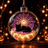 Halloween Glowing Hanging Sphere Ornament With Mini Figurine And Soft Light 11