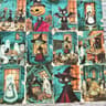 Gothic Halloween Wall Decor Paper With Spooky Cartoon Characters 8