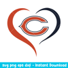 Chicago Bears Baseball Heart Svg, Chicago Bears Svg, NFL Svg, Png Dxf Eps Digital File.jpeg