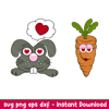 Rabbit and Carrot, Rabbit and Carrot Svg, Valentine’s Day Svg, Couple Matching Svg, Love Svg,png,dxf,eps file.jpeg