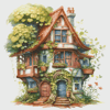 Cottage in Garden - Cross Stitch Pattern - PDF Counted House Village - Fabulous Fantastic Magical Cottage - House in Flowers - 5 Sizes.png