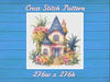 Cottage in Flowers Cross Stitch Pattern PDF Counted House Village - Fabulous Fantastic Magical House in Garden 772 276.jpg
