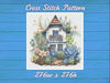 Cottage in Flowers Cross Stitch Pattern PDF Counted House Village - Fabulous Fantastic Magical House in Garden 744 276.jpg
