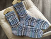 Blue-openwork-womens-hand-knitted-socks-3