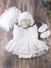 Newborn Girl Photography Ruffle Trim Bodysuit Ruffle Hem Dress & Hat Shoes Headband Pillow Photography Set (2).jpg