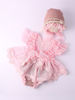 Newborn Girl Polka Dot Photography Prop Ruffle Hem Flared Lace Dress Hat Photography Set 4Pcs (4).jpg