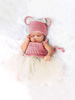 Newborn Girl Photography Prop Mesh Ruffle Hem Flared Knit Dress Hat Photography Set 2Pcs (4).jpg